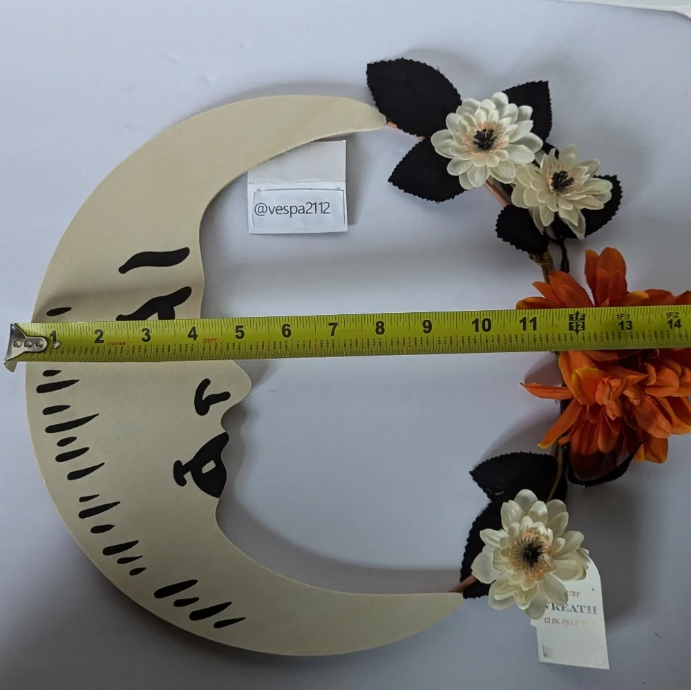 Target Bullseye Playground Summerween Moon Wreath Black Orange Halloween Flower